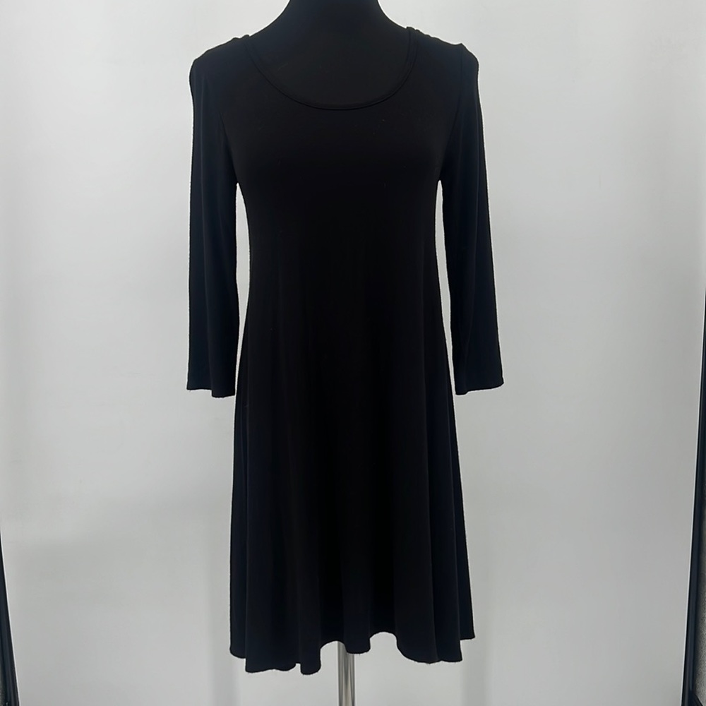 Due Time Maternity Black Knit 3/4 Sleeve Mini Dress Women's sz. Small